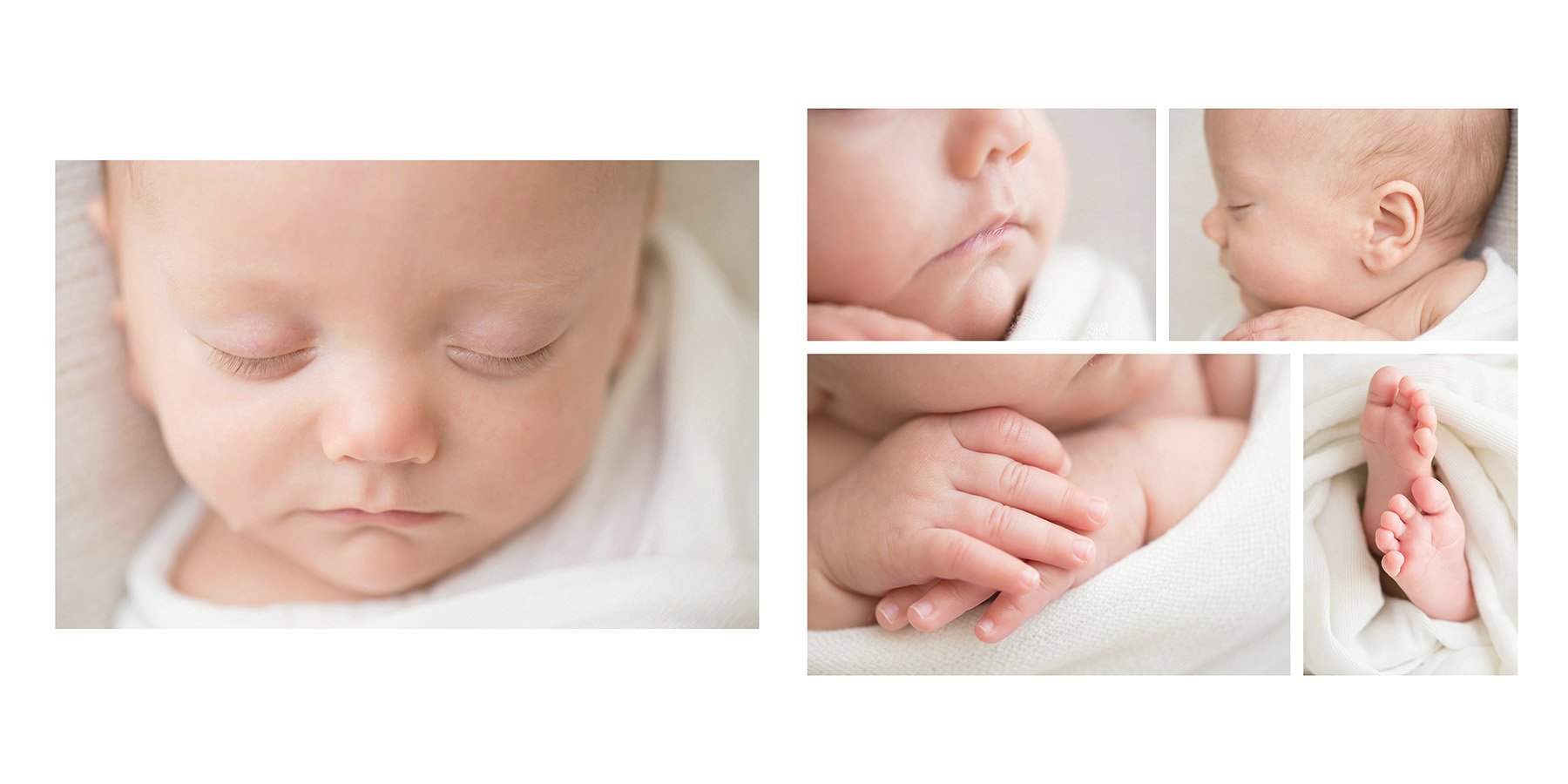 Collage of unclose baby details at Julie Brock Photography in Louisville KY