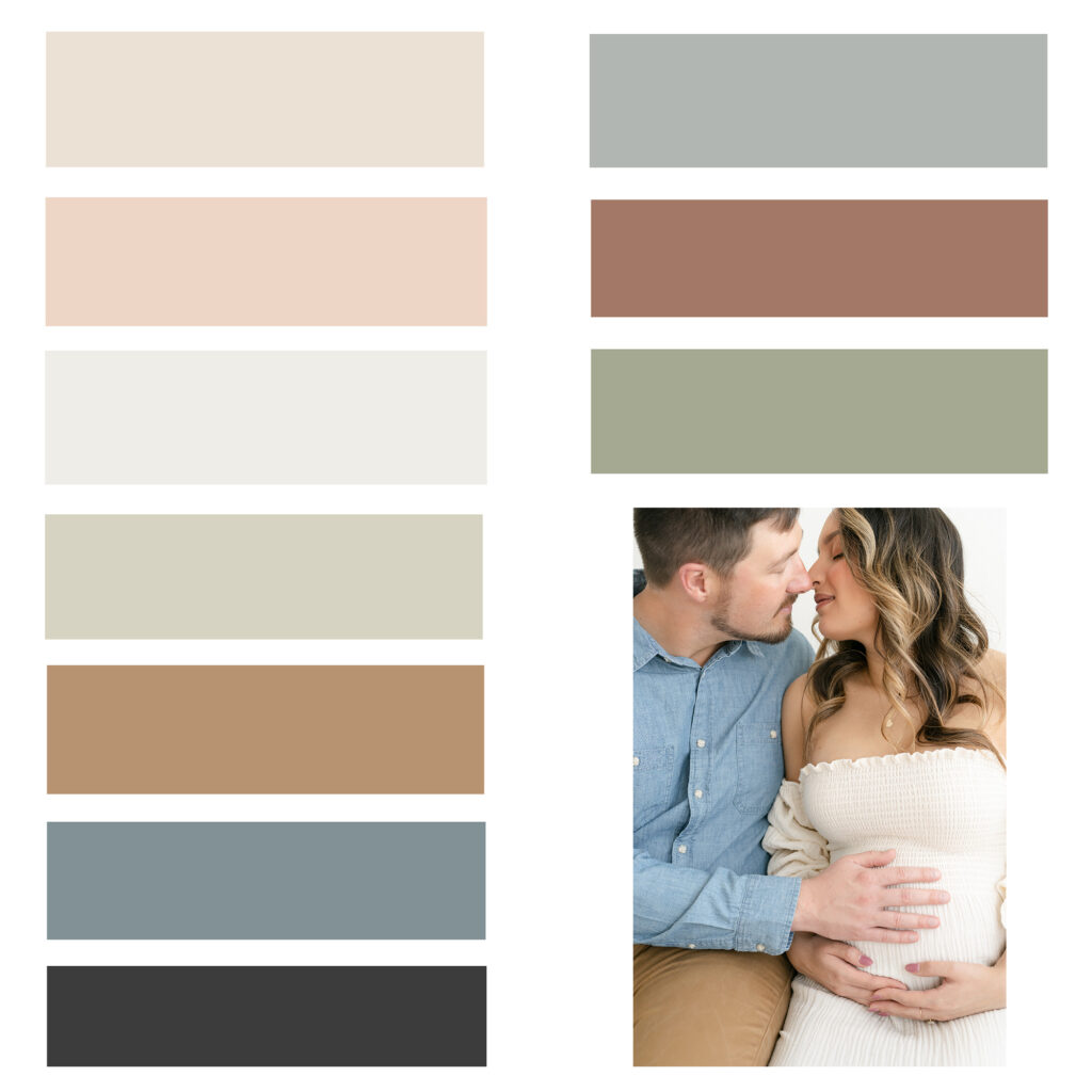 Light and airy color palette of clothing for newborn photos