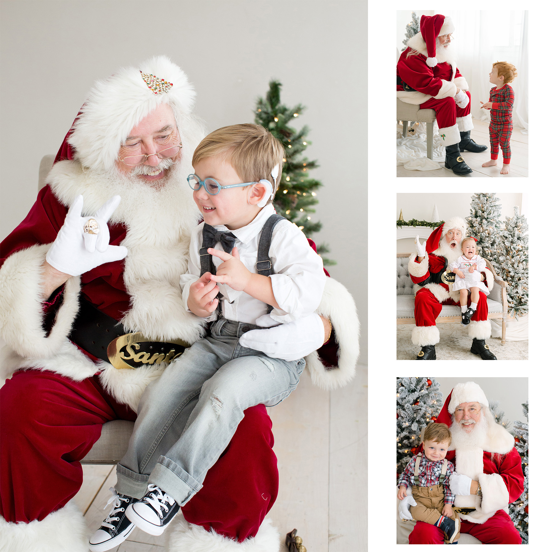 Collage of candid images Santa at the Studio 2025 Louisville Ky Santa Photos