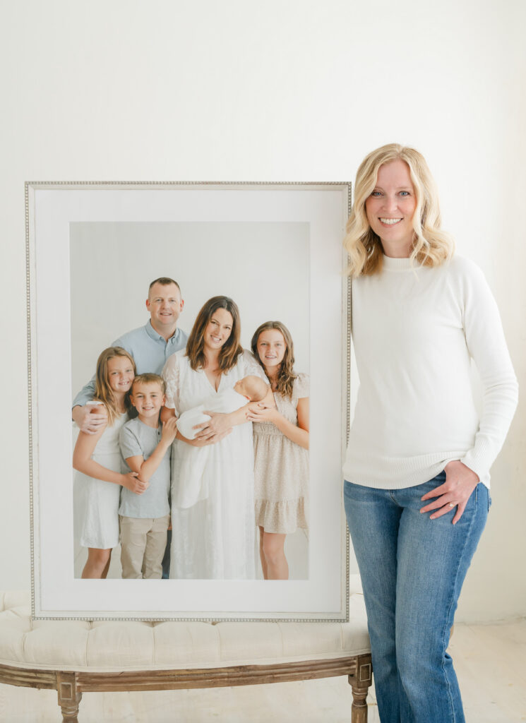 Louisville Ky newborn photographer Julie Brock creates custom albums and framed artwork for Louisville Ky families